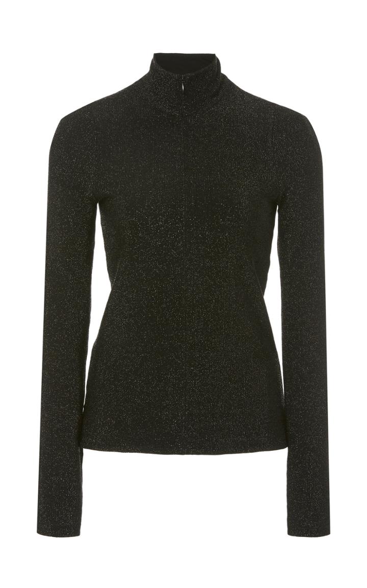Rosetta Getty Zip Up Turtleneck Top