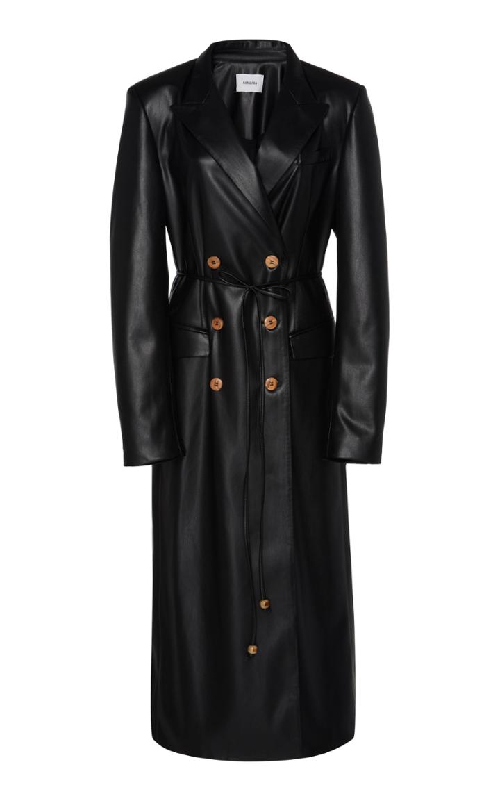 Nanushka Manila Faux Leather Trench Coat Size: Xs