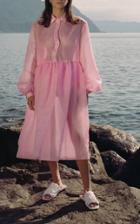 Moda Operandi Mach & Mach Silk Organza Midi Shirt Dress