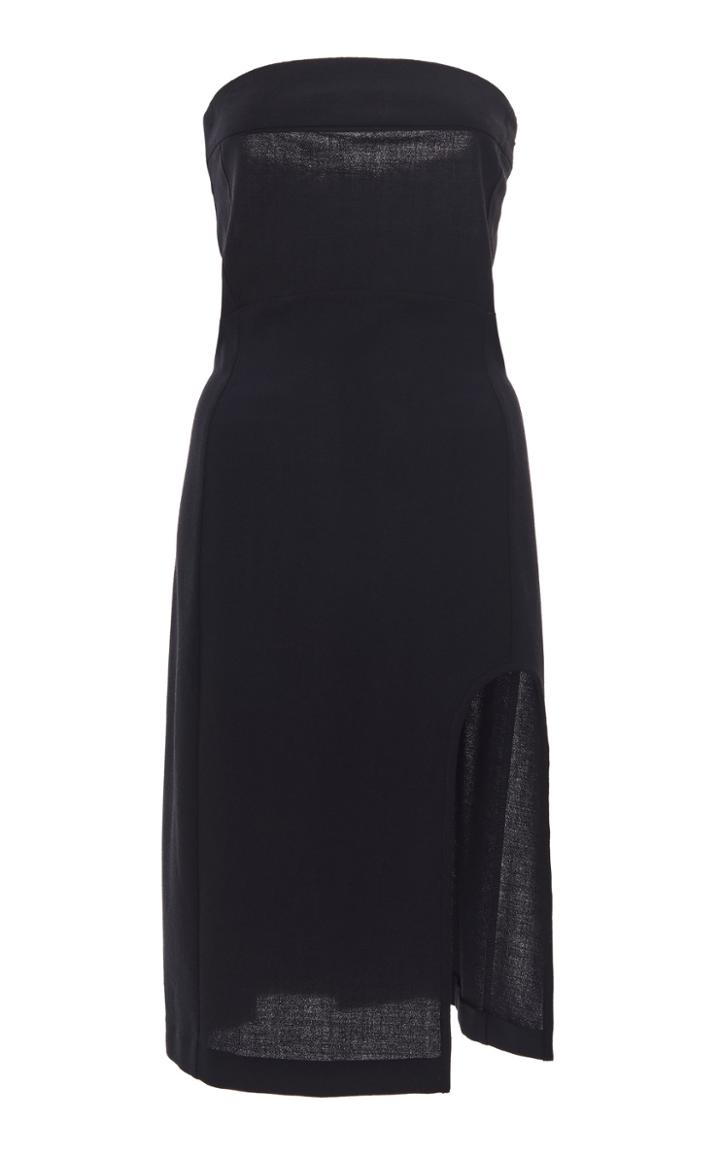 Ann Demeulemeester Cutout Knit Strapless Midi Dress