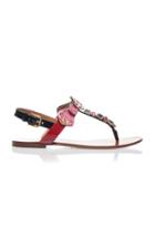 Dolce & Gabbana Embellished Snake And Leather Sandals