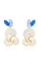 Lulu Frost M'o Exclusive Vintage Tonal Blue Shell And Mother Of Pearl Earrings