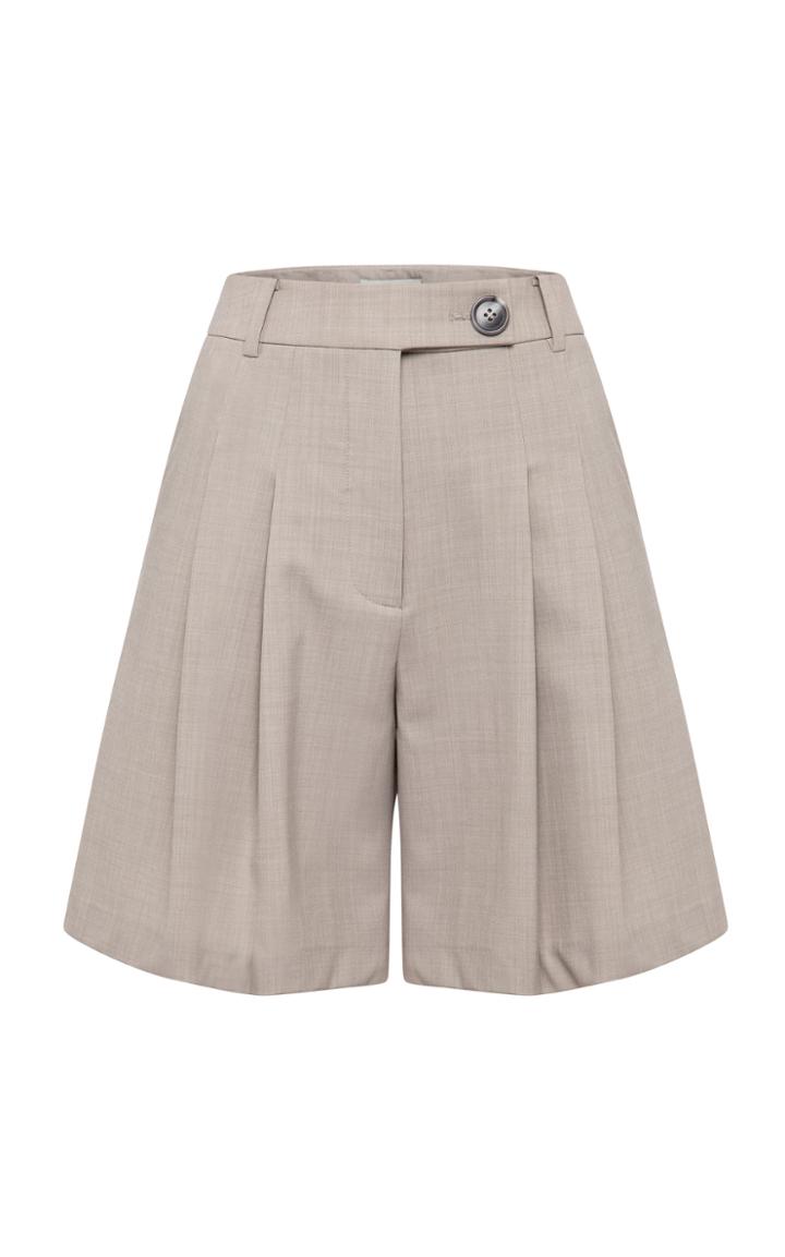 Moda Operandi Anna Quan Ethan Pleated Wool Knee-length Shorts