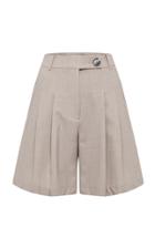 Moda Operandi Anna Quan Ethan Pleated Wool Knee-length Shorts