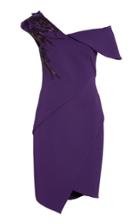 Pamella Roland Bonded Crystal Crepe Dress