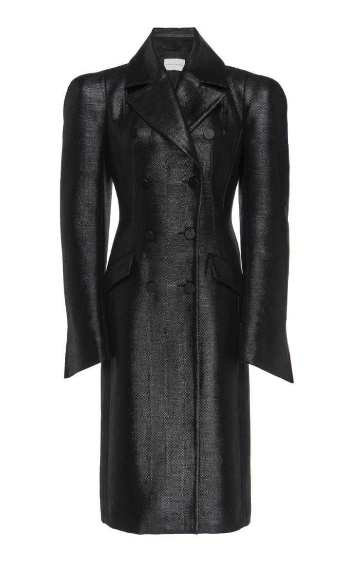 Olivier Theyskens Tanvi Double-breasted Lurex Coat