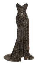 Moda Operandi Lena Hoschek Worship Couture Draped Embroidered Chiffon Strapless Gown