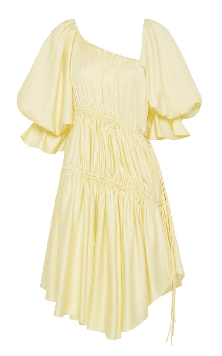 Moda Operandi Aje Ambience Tie-detailed Cotton Asymmetric Mini Dress