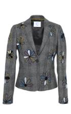 Mira Mikati Laser Cut Floral Tweed Blazer