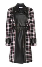 Moda Operandi Michael Kors Collection Tartan-paneled Cotton Moto Trench Size: 0
