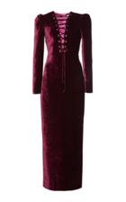 Moda Operandi Alessandra Rich Velvet Lace-up Dress