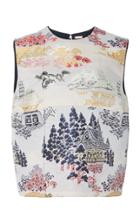 Adam Lippes Silk Lame Jacquard Crewneck
