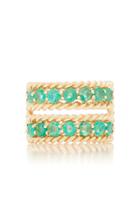 The Last Line Emerald Two-row Twist Ring