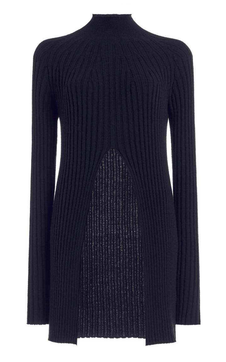 Jil Sander Cutout Ribbed Wool-blend Turtleneck Sweater