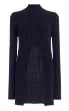 Jil Sander Cutout Ribbed Wool-blend Turtleneck Sweater