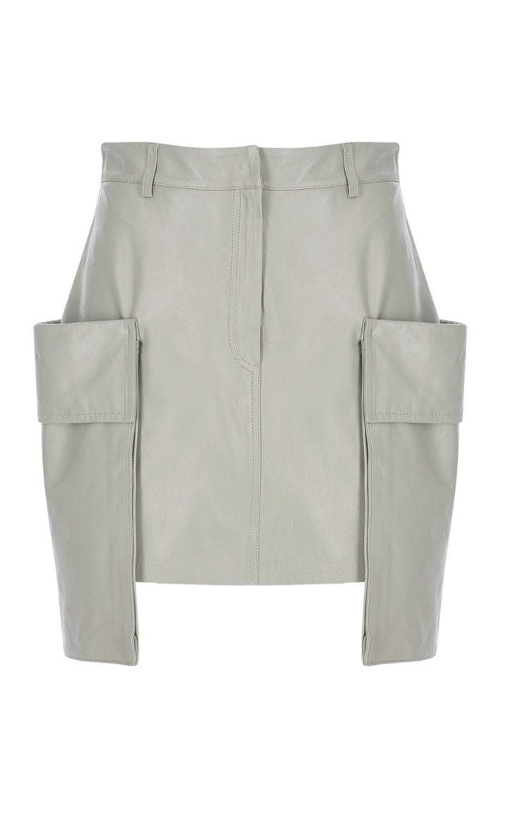 Moda Operandi Zeynep Aray Cargo Leather Mini Skirt