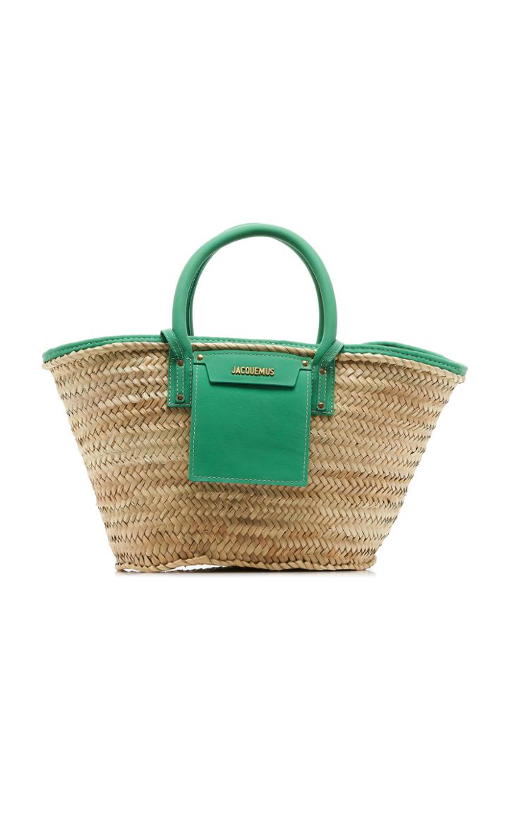 Jacquemus Le Panier Soleil Contrast Leather Tote