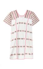 Pippa Holt White And Pink Cotton Mini Caftan
