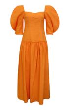 Moda Operandi Rejina Pyo Louisa Puff-sleeve Cotton-linen Blend Midi Dress