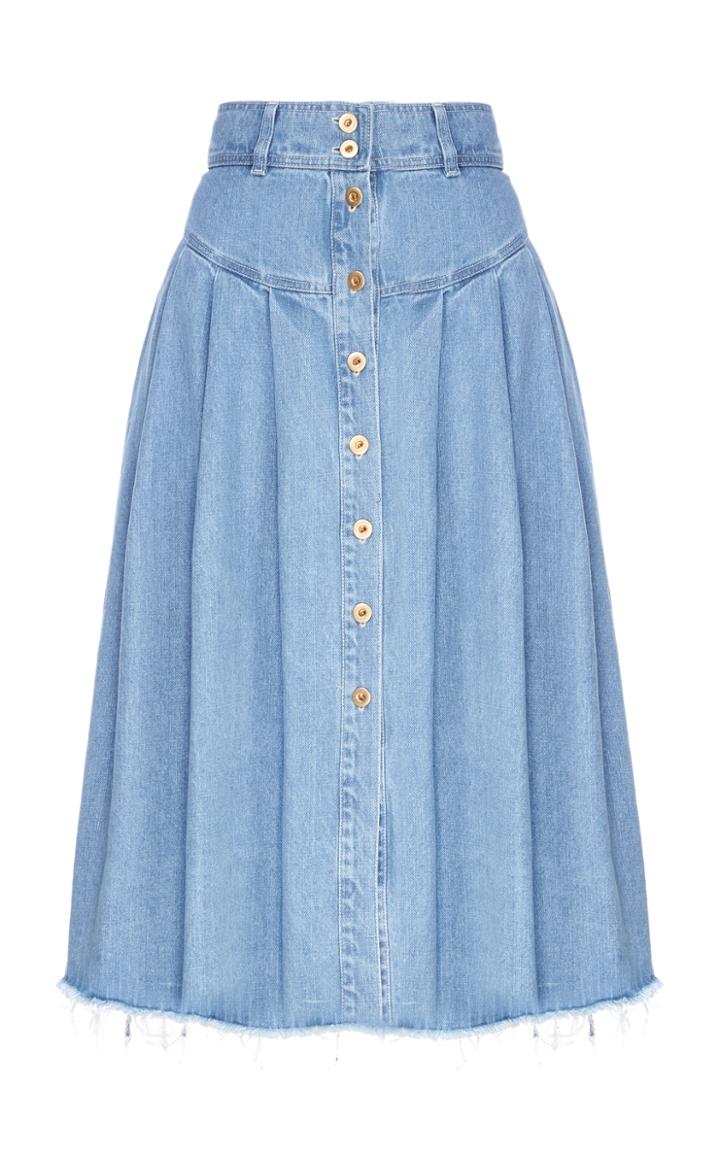 Flow The Label Pleated Denim Skirt