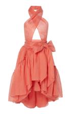 Martin Grant Haltered Neck Linen-blend Mini Dress