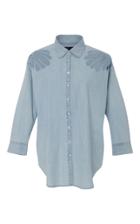 3x1 Freja Embellished Shoulder Chambray Shirt