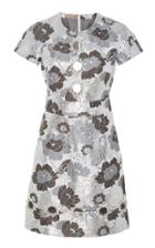Michael Kors Collection Embroidered Flower Button Dress