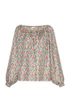 Moda Operandi Tory Burch Printed Off-the-shoulder Silk Top Size: 0