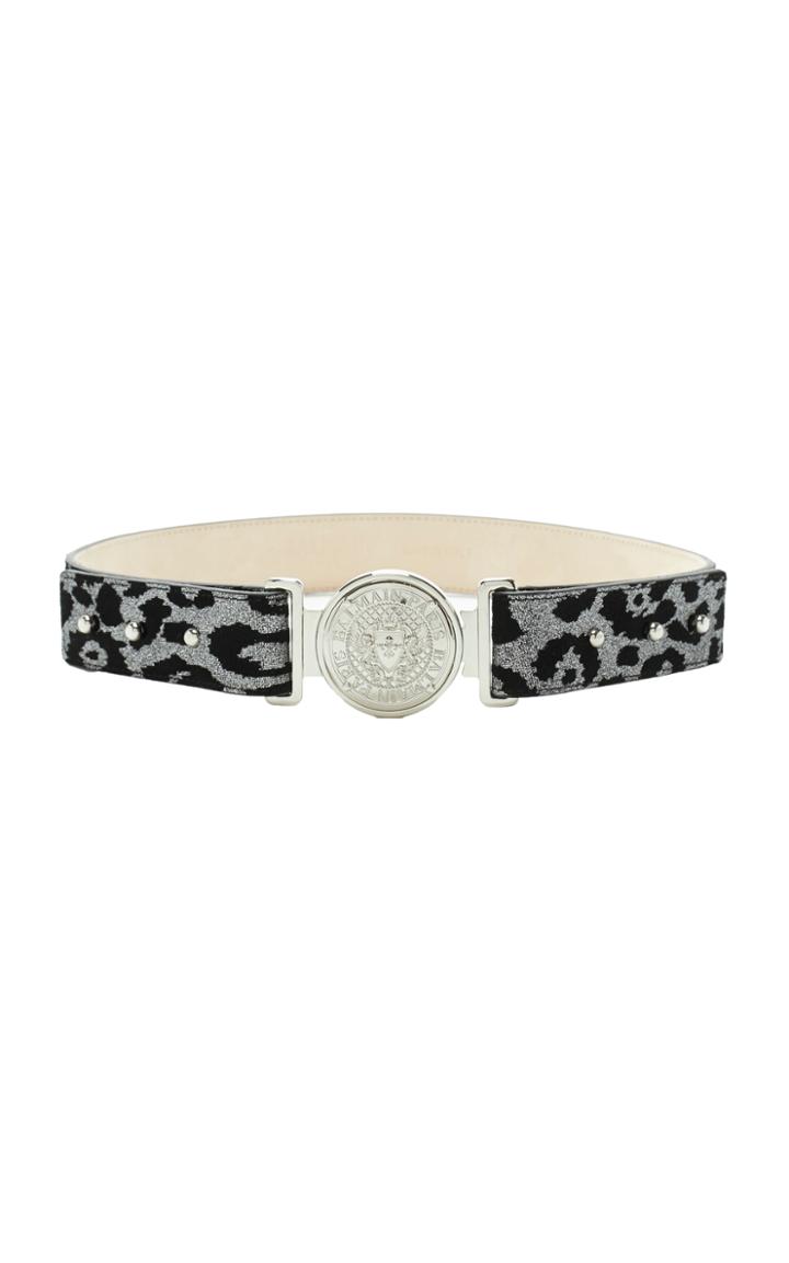 Balmain High Waist Coin Leopard Belt