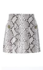 N 21 N&deg;21 Nadege Python Print Leather Mini Skirt