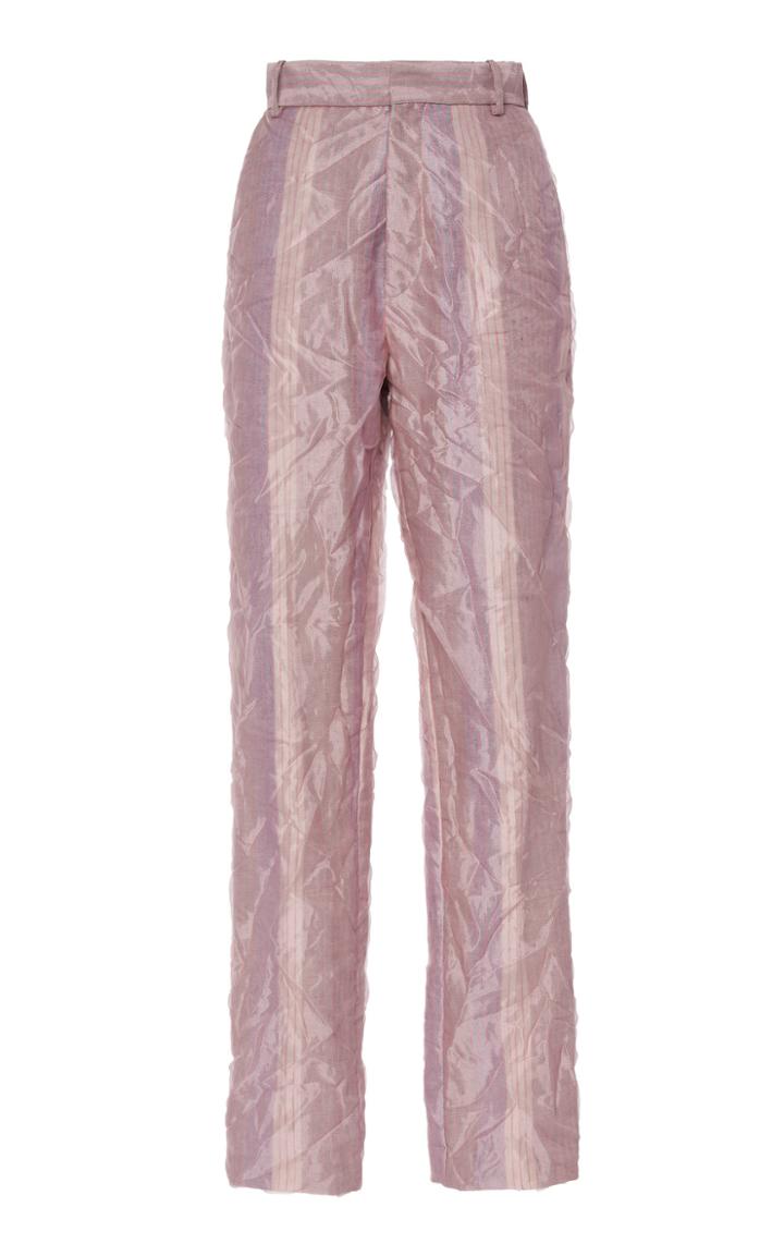 Moda Operandi Y/project Striped Organza High-rise Straight-leg Pants Size: 34