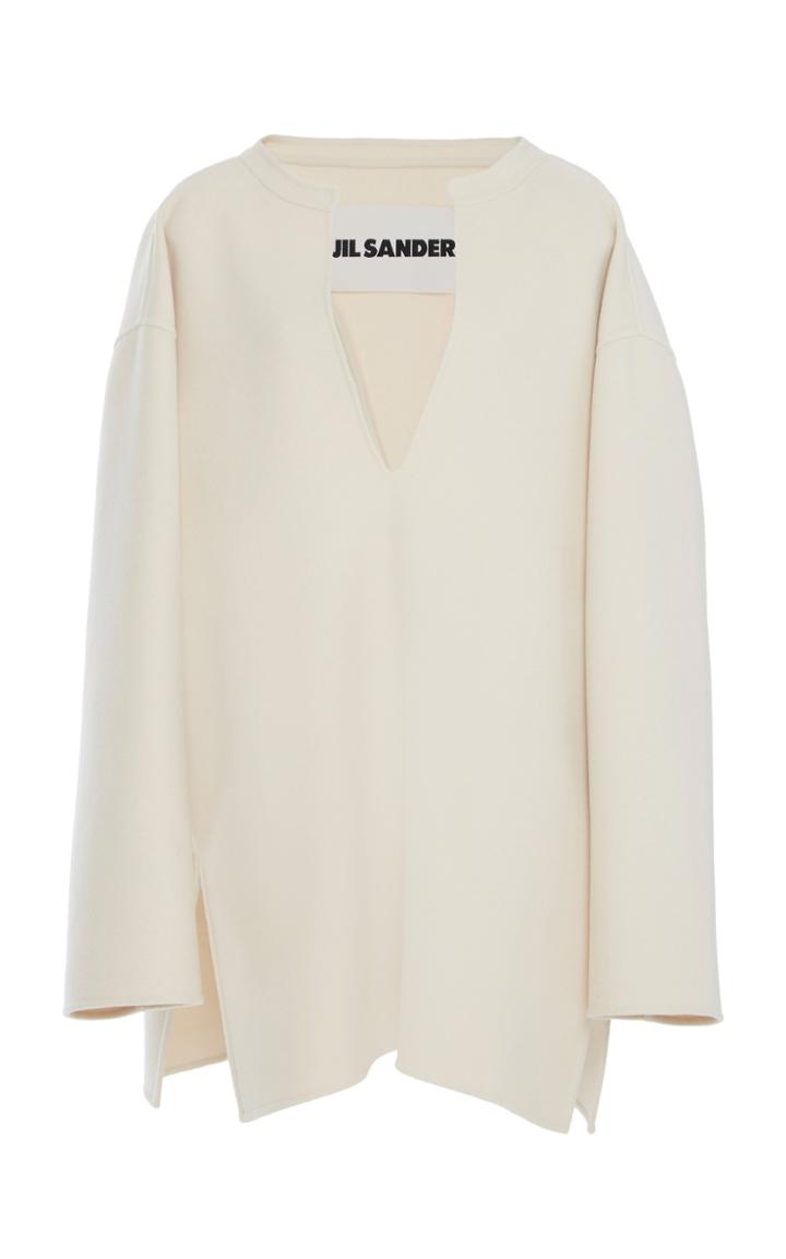 Jil Sander Lyra Deep V Cashmere Top