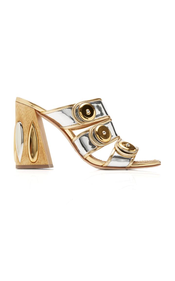Tory Burch Madison Metallic Triple Band Mules