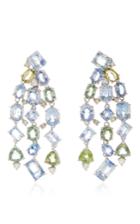 Gioia Blue & Green Sapphire And Diamond Drop Earrings