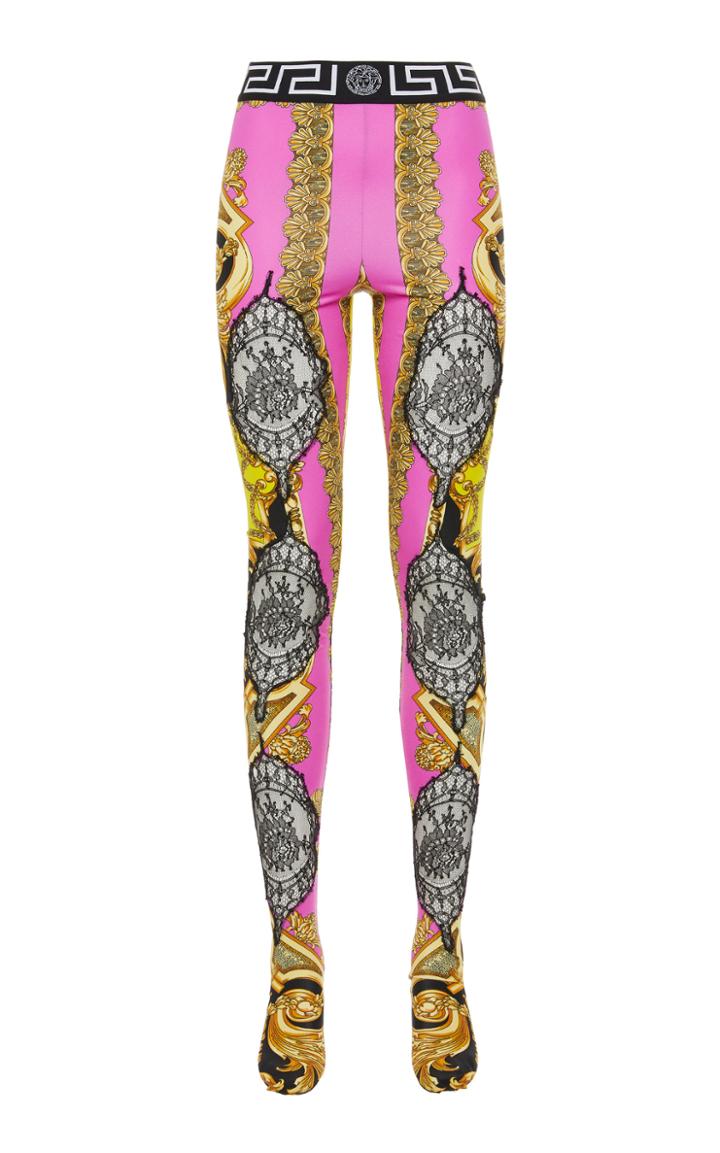 Versace Printed Mid-rise Leggings