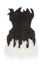 Dundas Taffetas Dress With Contrast Feathers