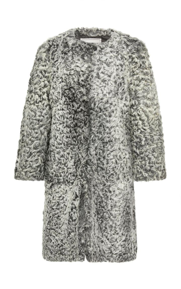 Pologeorgis The Franchesca Collarless Lamb Coat
