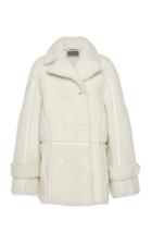 Alberta Ferretti Double Breasted Shearling Leather Coat
