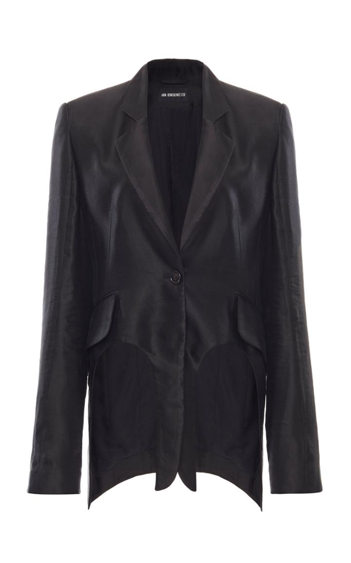 Moda Operandi Ann Demeulemeester Cutout Satin Blazer Size: 36