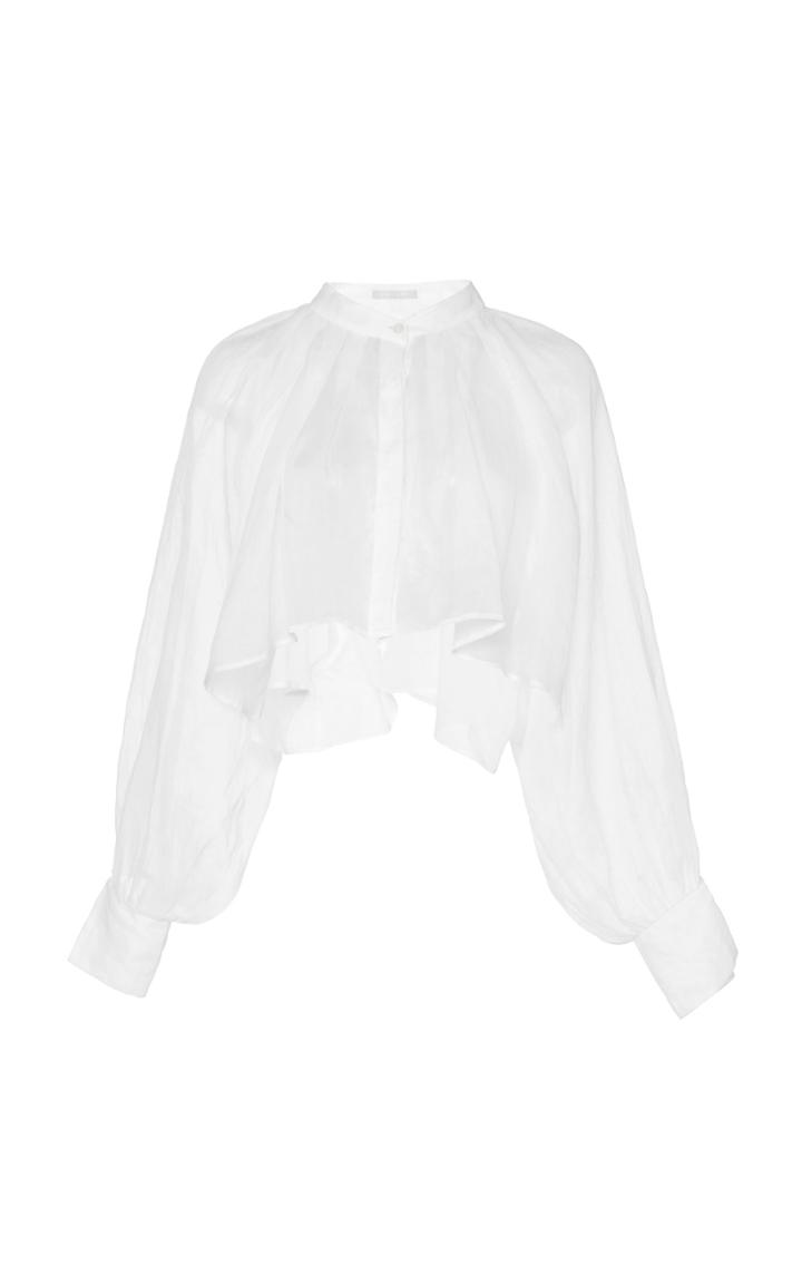 Moda Operandi White Story Avah Cotton Cropped Top