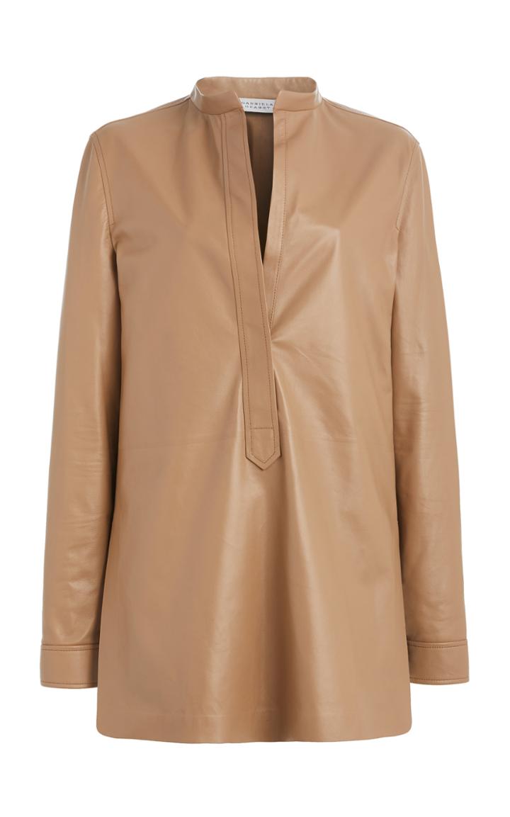 Moda Operandi Gabriela Hearst Freja Leather Tunic Top