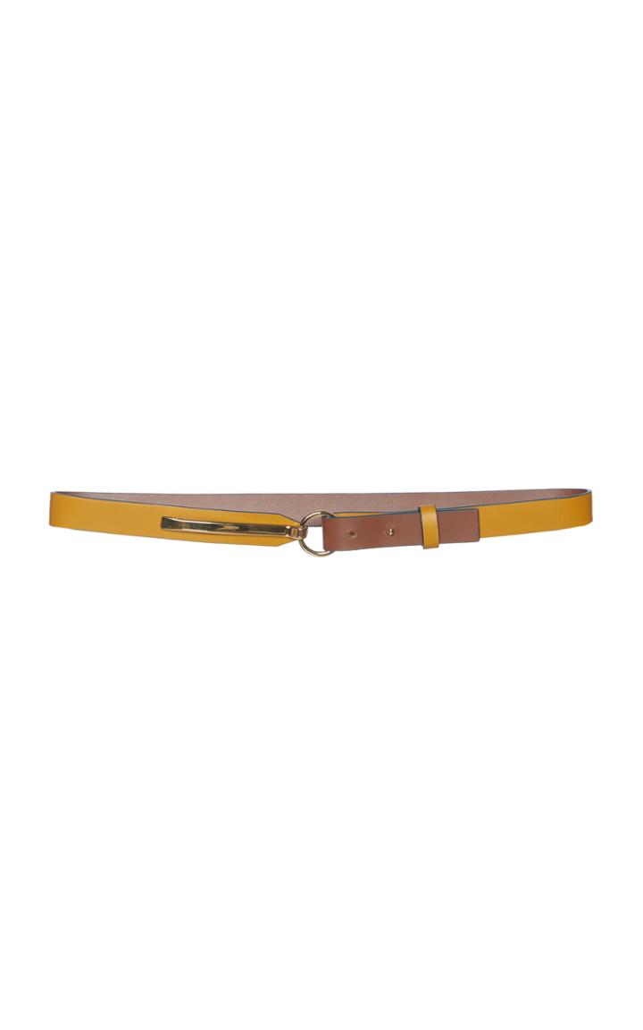 Marni O-ring Colorblock Leather Skinny Belt