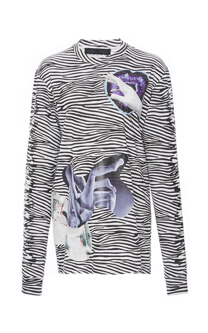 Proenza Schouler Printed Cotton Jersey Long Sleeve Top