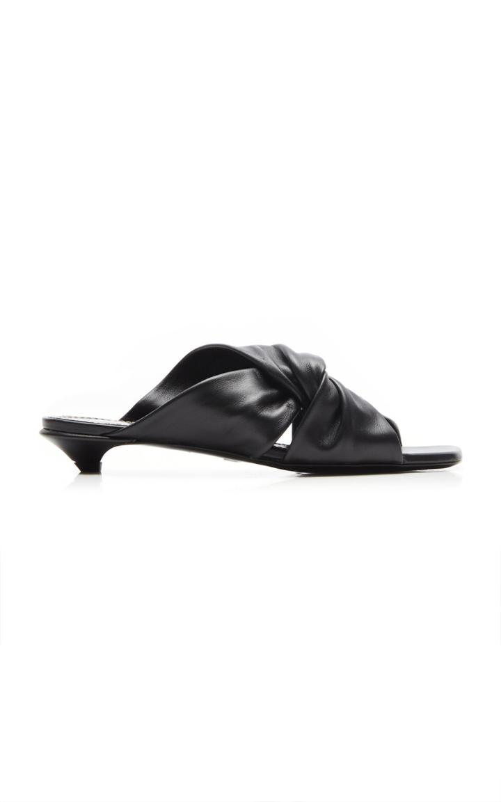 Proenza Schouler Knotted Leather Flat Mules