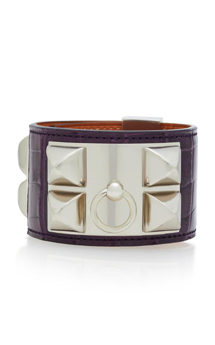 Herms Vintage Herms Amethyst Alligator Cdc Bracelet