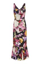 Dolce & Gabbana Floral Satin Midi Dress