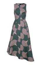 La Doublej Pina Printed Cotton-blend Asymetric Dress
