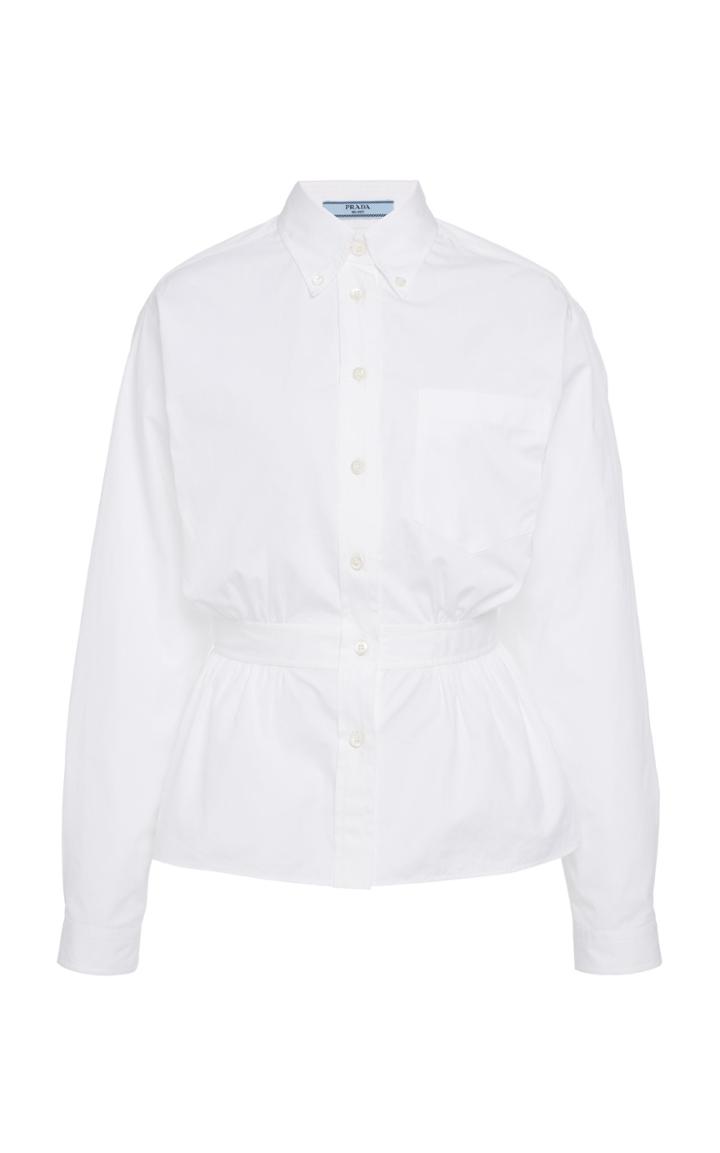 Prada Gathered Button Down Shirt