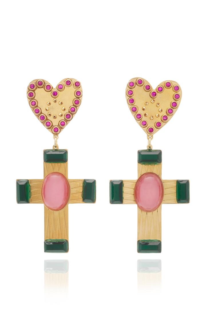 Mercedes Salazar Greek Heart Earrings