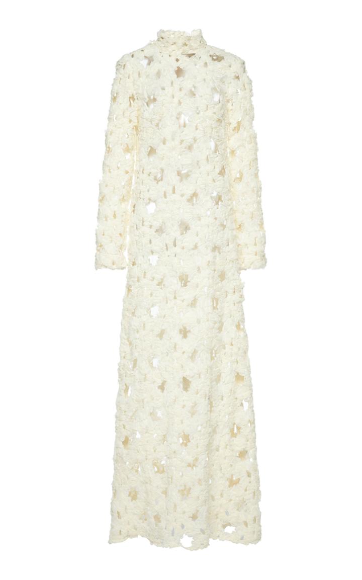 Moda Operandi Paris Georgia Burnout Long Sleeve Crochet Dress